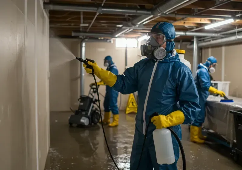 Basement Sanitization and Antimicrobial Treatment process in Columbia City, IN