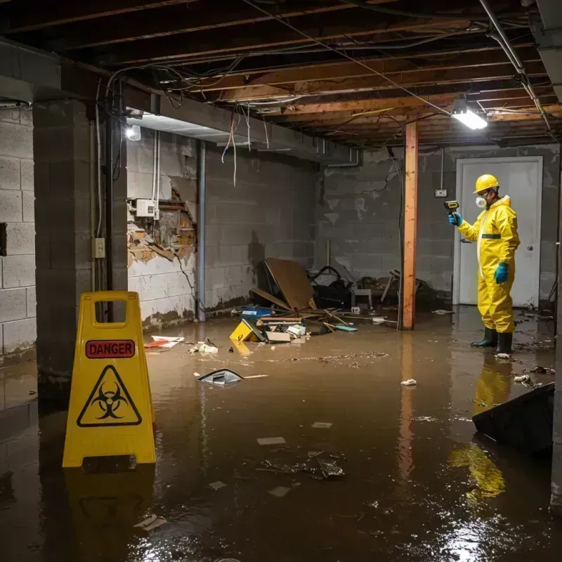 Flooded Basement Electrical Hazard in Columbia City, IN Property